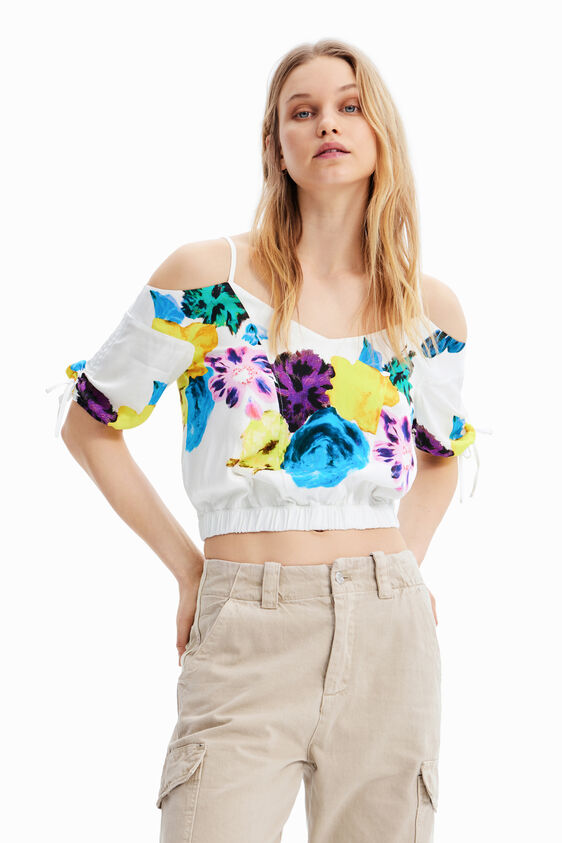 BLUSA FRUNCIDA FLORES